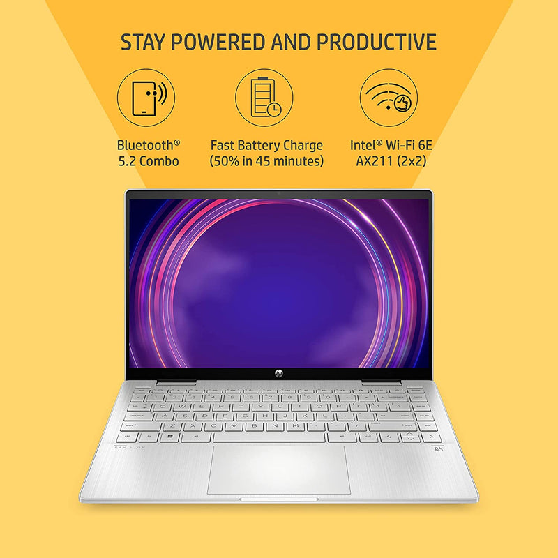 HP Pavilion x360,12th Gen Intel Core i3-1215U 8GB RAM, 512GB SSD 14-inch (35.6 cm) FHD, multitouch-Enabled IPS Display, Intel Iris Xe Graphics, Backlit KB, B&O, Alexa Built-in, Win 11, MSO, Pen (HP 14-EK0137TU-I3 8GB 512GB WIN 11)