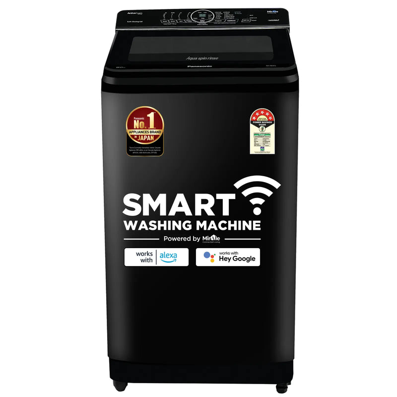 Panasonic 8 Kg Wifi  Fully-Automatic Top Loading Smart Washing Machine (NA-F80X10PRB, Pure Black, Compatible with Alexa)