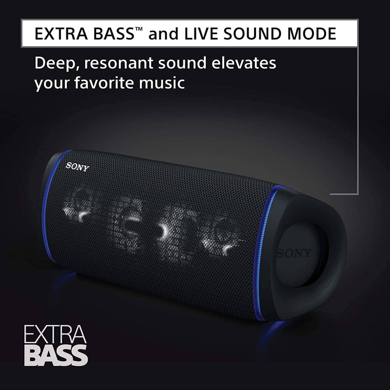 Sony SRS-XB43 Wireless Extra Bass Bluetooth Speaker with 24 Hours Battery Life, Party Lights, Party Connect, Waterproof, Dustproof, Rustproof, Speaker with Mic, Loud Audio for Phone Calls