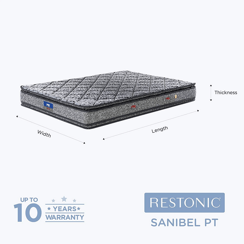 Peps Restonic Bonnell Sanibel Pillow Top 6 inch Spring Mattress with F