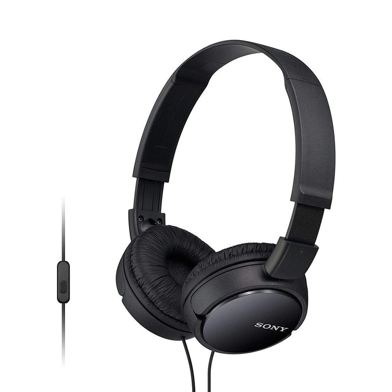 Sony MDR-ZX110AP Wired On-Ear Headphones with tangle free cable, 3.5mm Jack, Headset with Mic for phone calls