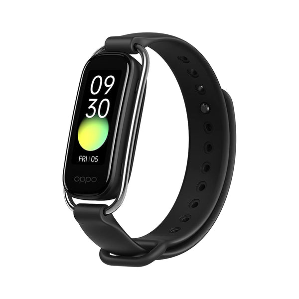 OPPO Smart Band with Extra Sport Strap - Continuous Blood Oxygen Saturation Monitoring（spO2, Up to 12 Days Battery Life, 1.1" AMOLED Display, 5ATM Water Resistant,Supports Android and iOS（Black)