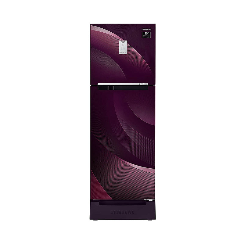 Samsung 244 L 3 Star Inverter Frost Free Double Door Refrigerator (RT28A3C234R/HL, Rythmic Twirl Plum, Base Stand with Drawer, Curd Maestro, Convertible)