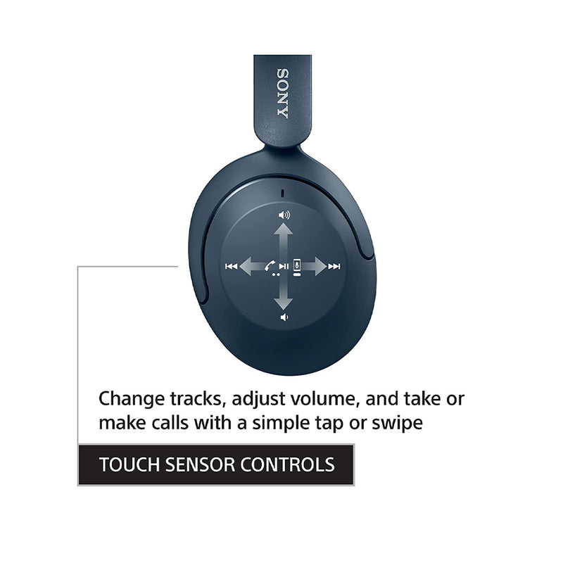 Sony WH-XB910N Extra BASS Noise Cancellation Headphones Wireless Bluetooth Over The Ear  (Black, Blue)
